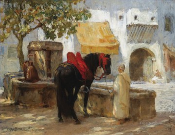 シュヴァル・ア・ラ・フォンテーヌ フレデリック・アーサー・ブリッジマン アラブ Oil Paintings